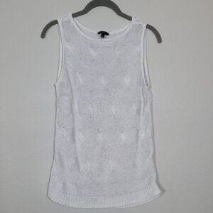 Vintage Talbots Chunky Cable Knit Sweater Vest Size S Ivory White Old Money Prep